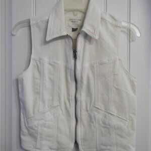 Ladies white denim vest